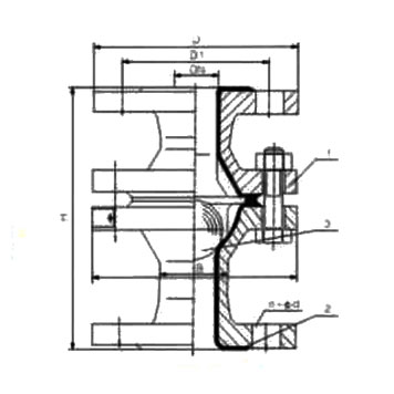 Dimensions & Weights of H42FS PTFE / FEP / PFA Lined Ball Check Valve