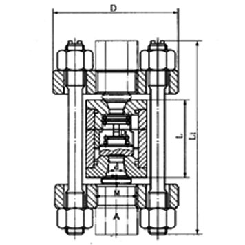 Dimensions and Weights of H72H High Pressure Vertical Check Valve