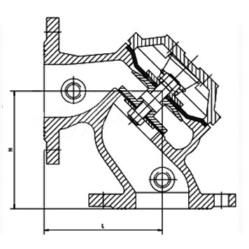 Dimensions of 100A Angle Float Control Valve