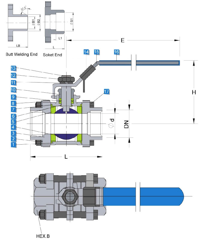 Materials of M3 1000 Psi / WOG-3 PC Standard Body-PTFE RTPFE PEEK PPL Seated