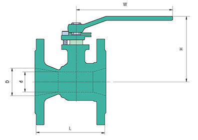 ASME Pressure Class 150 Lb-Reduced Bore-PTFE Seated-Cast-Floating-Unibody-Dimensions and Weights