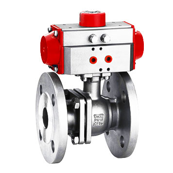 Pic ofDIN 3202 Pressure 1.6 - 4 MPa-DIN 3357 / EN 12516-1 Split Body PTFE Seated-Cast-Floating Ball Valves with Pneumatic Actuator