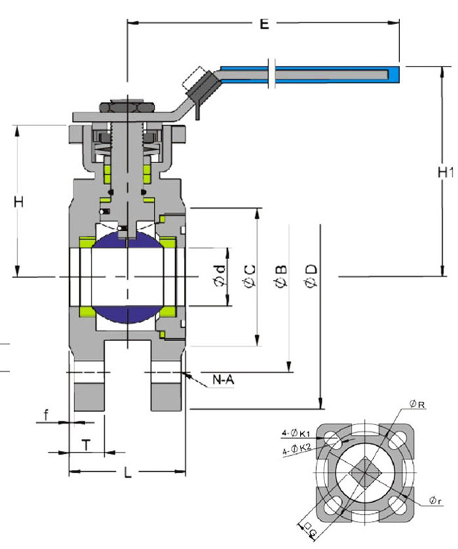 Sizes of ANSI / ASME Pressure 150 Lbs-Wafer-PTFE RTPFE PEEK PPL Seated