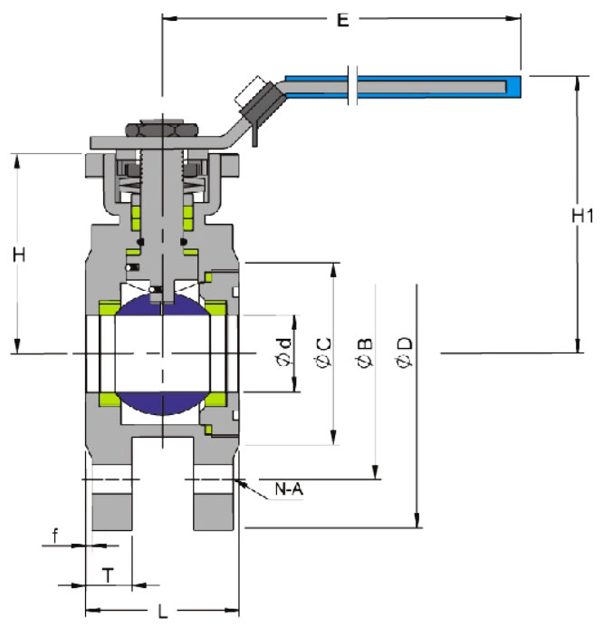 Sizes of DIN Pressure 1.6-4.0 MPa-Wafer-PTFE RTPFE PEEK PPL Seated