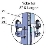 Dimensions and Weights: Yoke for 8" & Larger
