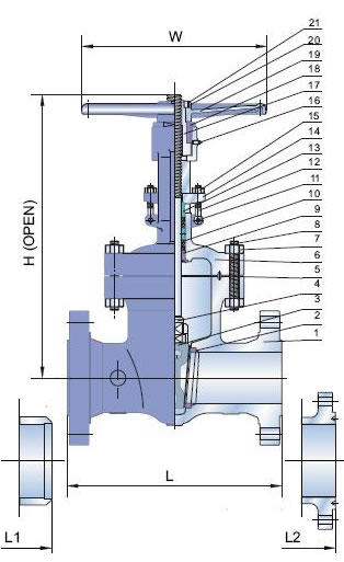 Materials of Cl 600 Lb Cast Steel Gate Valves