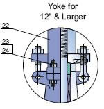 Dimensions and Weights: Yoke for 12" & Larger