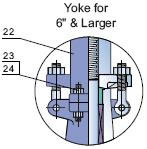 Dimensions and Weights: Yoke for 6" & Larger