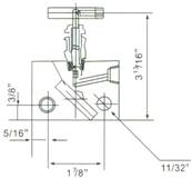 Structure of SS-M2F8 Female Thread Two Series Valve pic 2