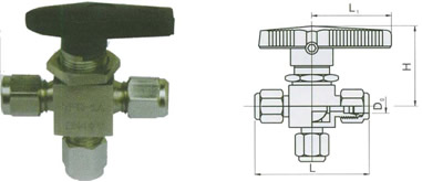 PN 6.4 MPa- Tube Fitting Nuts- Switching (3-Way)-Dimensions