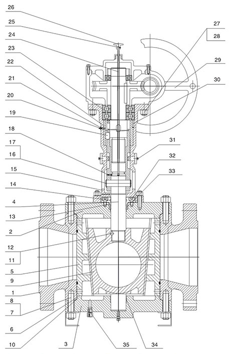 Structure of Reduced Bore Type with Gear