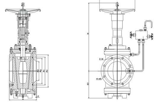 Dimension of Short Pattern with Handwheel