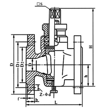 Dimensions of X43W Plug Valve