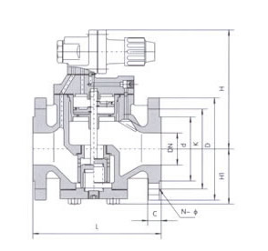 Dimensions of Flanged RP-6 Series Steam Pressure Reducing Valve (PRV)