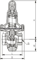 Internal thread bigger film-type high sensitivity reducing valve Constructral Diagram
