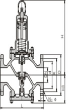 Y416X type direct-acting spring film reducing valve Constructral Diagram