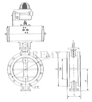 RD643F-16/25/40-C/P/R法兰式硬密封气动碟阀