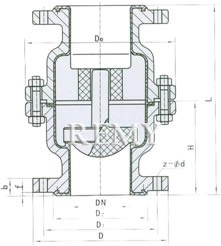 H40F46/F3-6/10C/P ANSI:150Lb 外形尺寸图