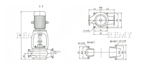 SLB双吸空调泵外形尺寸图