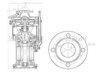 QYF25-17-2.2不锈钢潜水电泵 外形尺寸图