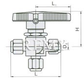 Q94SAF-64卡套式三通球阀 结构图