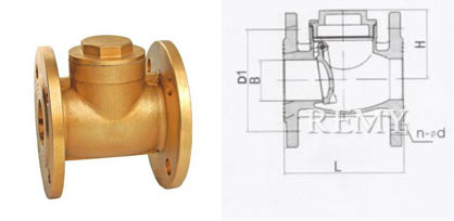 H44W黄铜旋启式止回阀 外形尺寸图