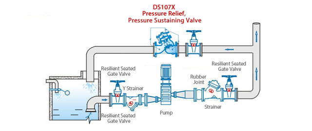 Installation of DS107X Pressure Relief, Pressure Sustaining Valve (ACV)