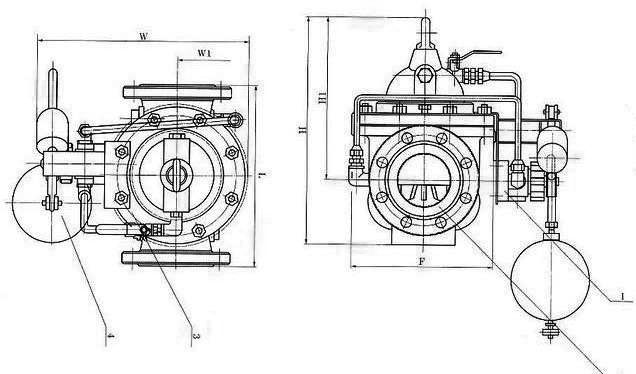 Dimensions of 100D Altitude Control Valve