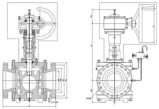 Dimension of Reduced Bore Type with Gear