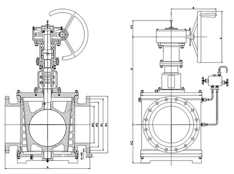 Dimension of Round Hole Full bore Type with Gear