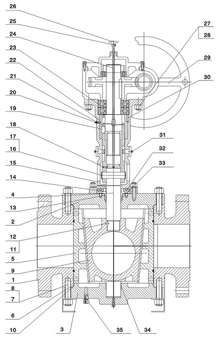 Structure of Reduced Bore Type with Gear