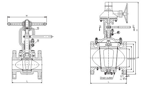 Dimensions and Weights of Lift Plug Valve