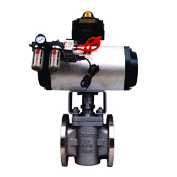 Non-Lubricated DIN 3002 F1 Sleeved Plug Valve with Pneumatic Actuator