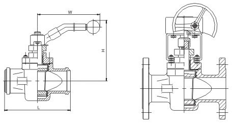 Dimensions and Weights of Non-Lubricated DIN 3002 F1 Sleeved Plug Valve