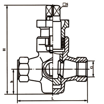 Dimensions of X14W 3 Way Threaded Ends Plug Valve