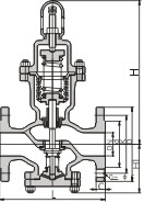 Dimensions of Y44H/Y Bellows Steam Pressure Reducing Valve (PRV)