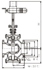 Electric double seat steam reducing valve Constructral Diagram