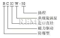 CW型磁力旋涡泵 型号意义