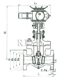  Z42Y/Z942Y型 电站用法兰楔式闸阀 结构图