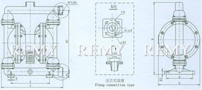 QBY气动隔膜泵 安装尺寸图