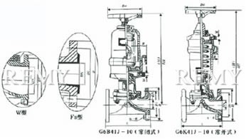 G6B/K41J-6型 气动衬氟隔膜阀 外形尺寸图