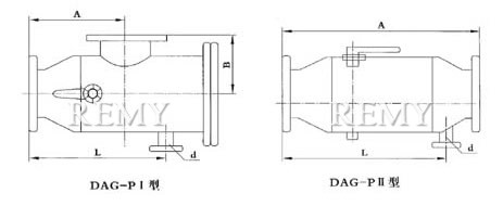 P型自动排污过滤器 外形尺寸图