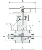 QJ-5内外双螺纹气动管路截止阀 外形尺寸图