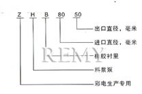 ZHB型料浆泵 型号说明