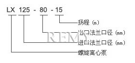 LX螺旋离心泵 型号意义