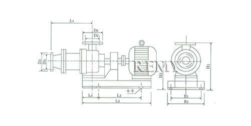 I-1B型浓浆泵 安装尺寸