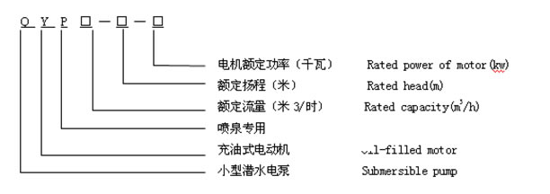 QYP潜水电泵 型号说明