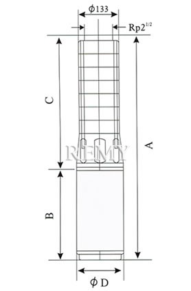 SP17不锈钢多级深井潜水电泵 外形尺寸图