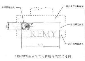 1199RTW型扁平式远传膜片装置尺寸图