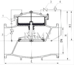 300X活塞式缓闭止回阀 结构图